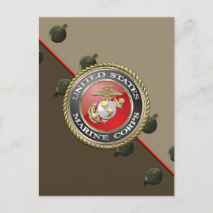 USMC Emblem & Uniform [3D] Postcard