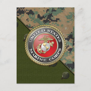 USMC Emblem & Uniform [3D] Postcard