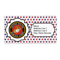 USMC Emblem with Red, White and Blue Stars
