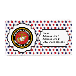 USMC Emblem with Red, White and Blue Stars