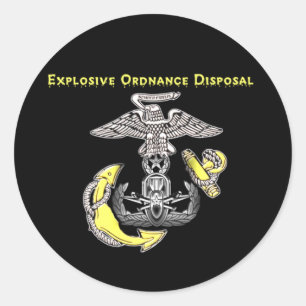 USMC EOD CLASSIC ROUND STICKER