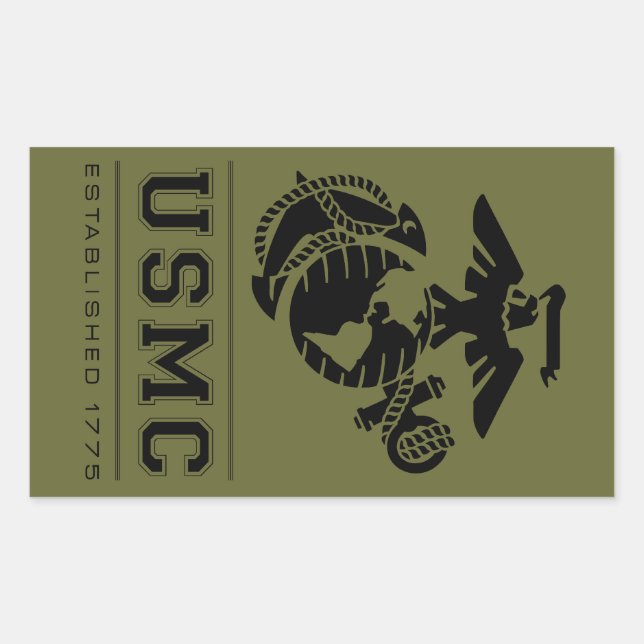 USMC Established 1775 Rectangular Sticker (Front)