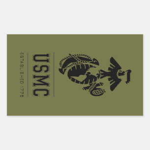 USMC Established 1775 Rectangular Sticker
