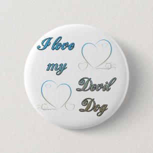 USMC I Love My Devil Dog 6 Cm Round Badge