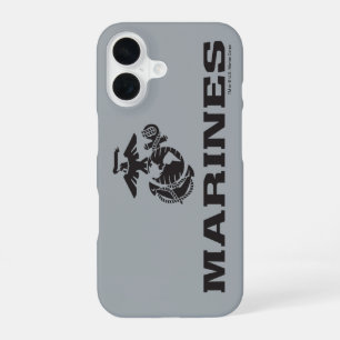USMC Logo Stacked Black Logo iPhone 16 Case