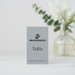 USMC Logo Stacked Black Logo Place Card
