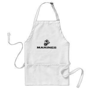 USMC Logo Stacked Black Logo Standard Apron