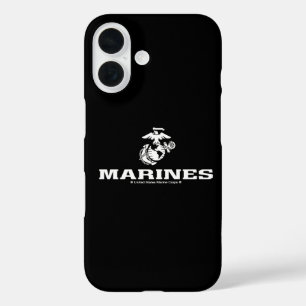 USMC Logo Stacked - White iPhone 16 Case