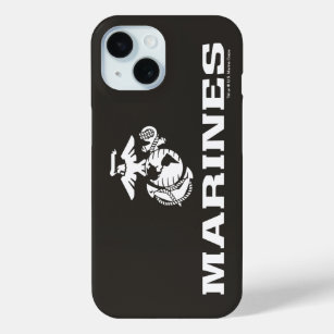 USMC Logo Stacked - White iPhone 15 Case