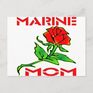 USMC Marine Mum Rose Postcard