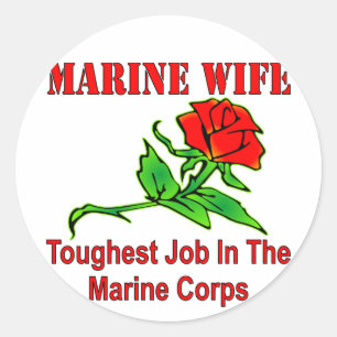 USMC Marine Wife Toughest Job In The Marine Corps Classic Round Sticker