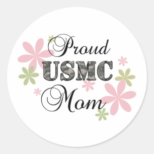 USMC Mum [fl camo] Classic Round Sticker