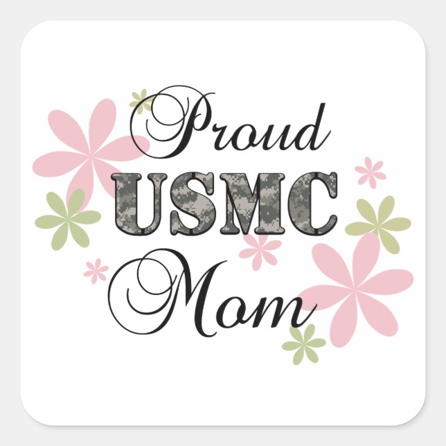 USMC Mum [fl camo] Square Sticker (Front)