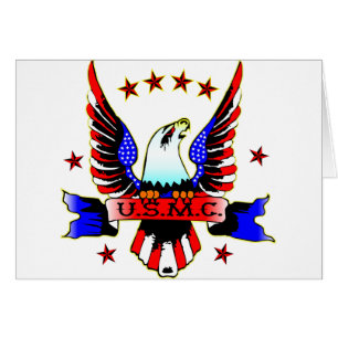 USMC Old School Red White & Blue Eagle Tattoo