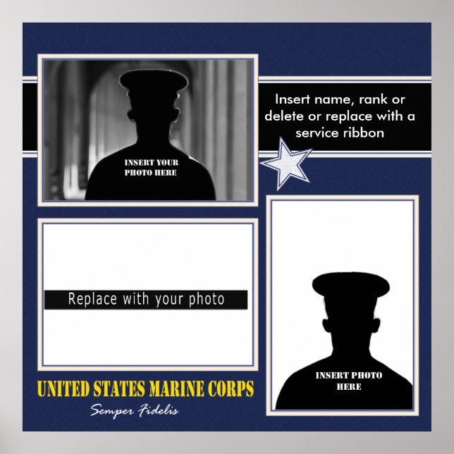 USMC Photo Display Collage Poster (Front)