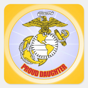 USMC Proud Daughter Square Sticker