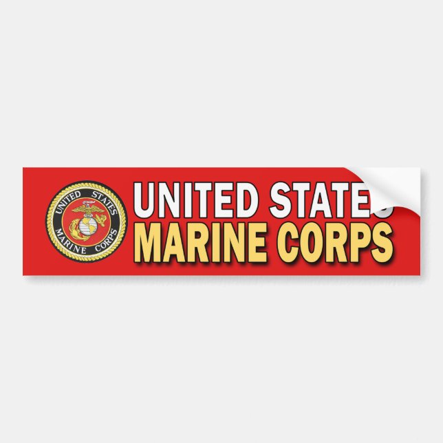 USMC Red Seal Car Bumper Sticker (Front)
