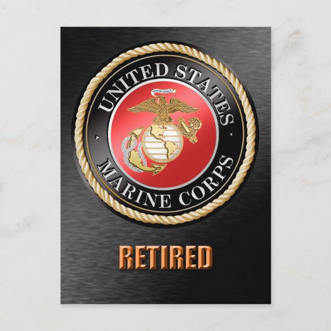 USMC Retired Postcard (Front)