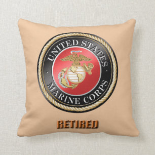 USMC Retired Throw Pillow
