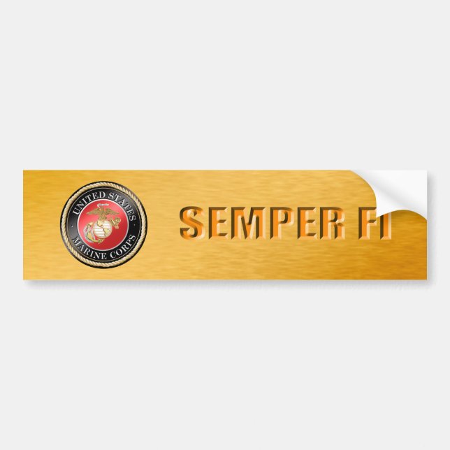 USMC Semper Fi Bumper Sticker (Front)