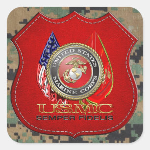 USMC Semper Fi [Special Edition] [3D] Square Sticker