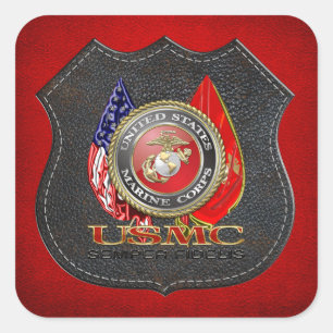 USMC Semper Fi [Special Edition] [3D] Square Sticker