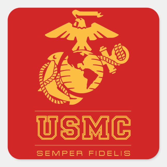 USMC Semper Fidelis [Semper Fi] Square Sticker (Front)