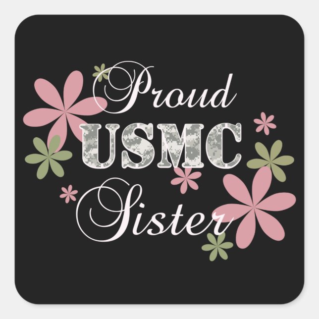 USMC Sister [fl camo] Square Sticker (Front)