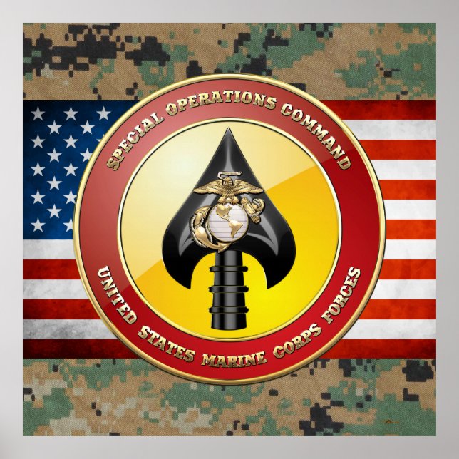 USMC Special Operations Command (MARSOC) [3D] Poster (Front)