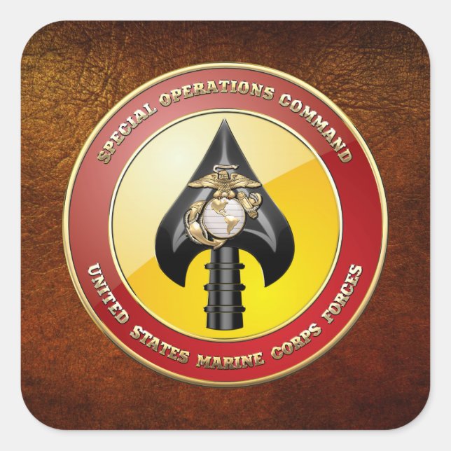 USMC Special Operations Command (MARSOC) [3D] Square Sticker (Front)