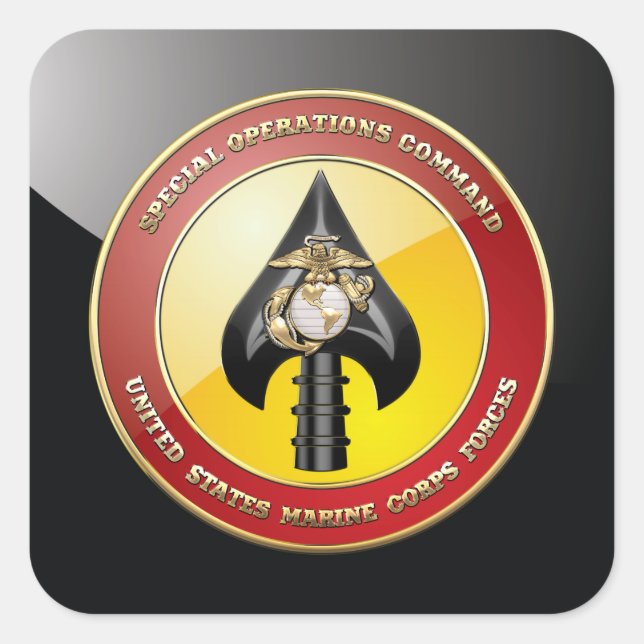 USMC Special Operations Command (MARSOC) [3D] Square Sticker (Front)