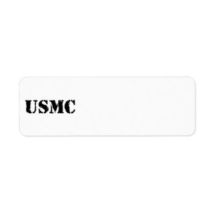 USMC [stencil text] Return Address Label