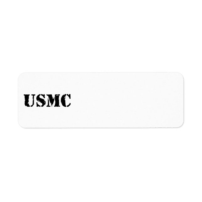 USMC [stencil text] Return Address Label (Front)