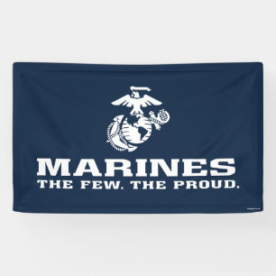 USMC The Few The Proud Logo Stacked - White Banner