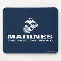 USMC The Few The Proud Logo Stacked - White