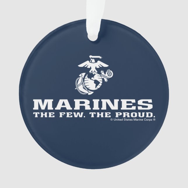 USMC The Few The Proud Logo Stacked - White Ornament (Front)