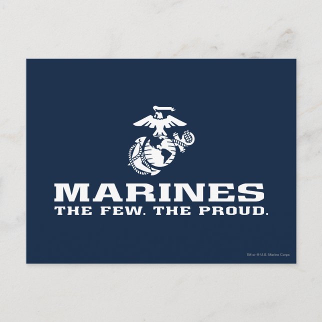 USMC The Few The Proud Logo Stacked - White Postcard (Front)