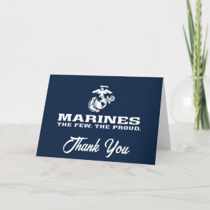 USMC The Few The Proud Logo Stacked - White Thank You Card