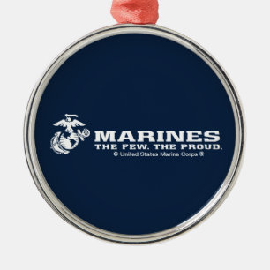 USMC The Few The Proud Logo - White Metal Ornament