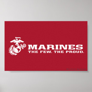 USMC The Few The Proud Logo - White Poster