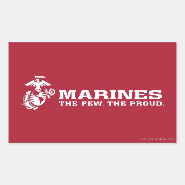 USMC The Few The Proud Logo - White Rectangular Sticker (Front)