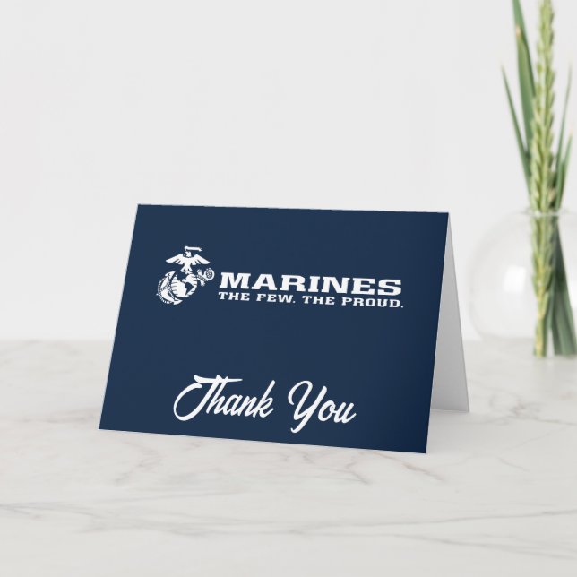 USMC The Few The Proud Logo - White Thank You Card (Front)