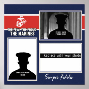 USMC The Few The Proud Photo Collage Poster