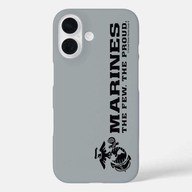 USMC "The Few, The Proud" Stacked Black Logo Case-Mate iPhone Case (Back)