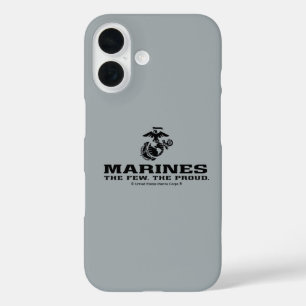 USMC "The Few, The Proud" Stacked Black Logo iPhone 16 Case