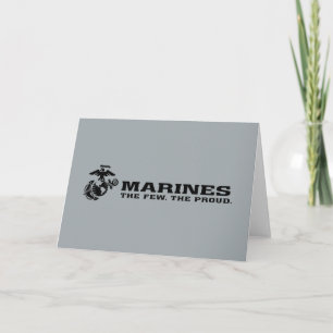 USMC "The Few, The Proud" Stacked Black Logo Note Card