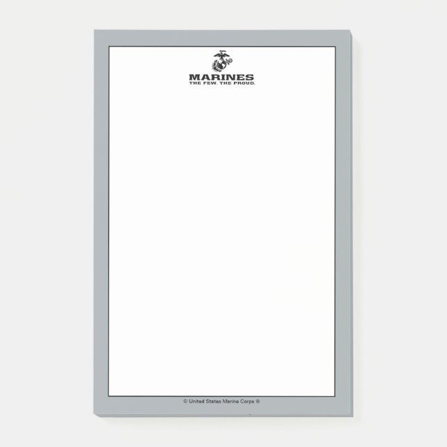 USMC "The Few, The Proud" Stacked Black Logo Post-it Notes (Front)