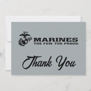 USMC "The Few, The Proud" Stacked Black Logo Thank You Card