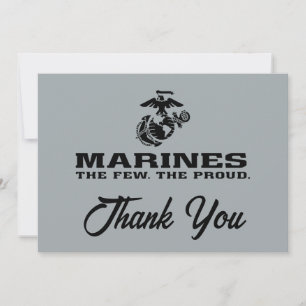 USMC "The Few, The Proud" Stacked Black Logo Thank You Card