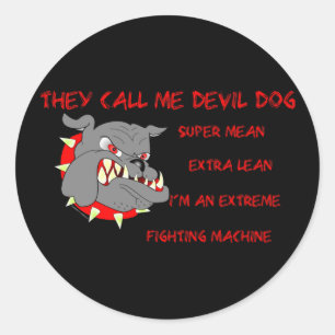 USMC They Call Me Devil Dog Classic Round Sticker
